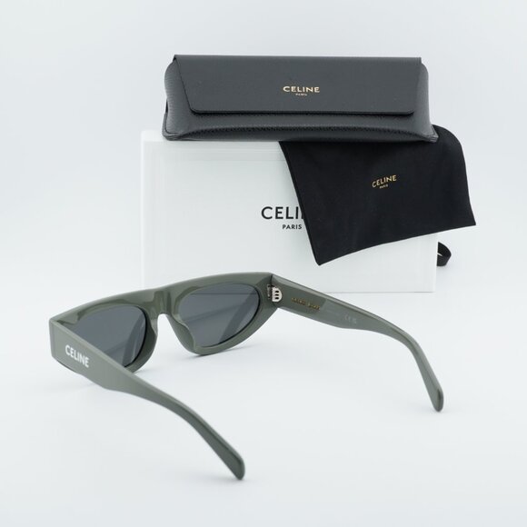 Celine CL40315U 93A Geometric Sunglasses - Green/Smoke main image 8